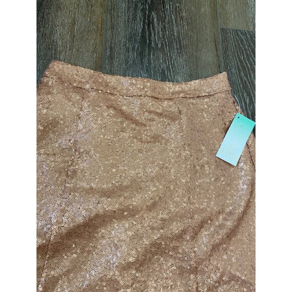 Decree Bronze Sequin Mini Skirt XS NWT Sparkling Party Wear With Back Zipper Clo - Picture 2 of 6